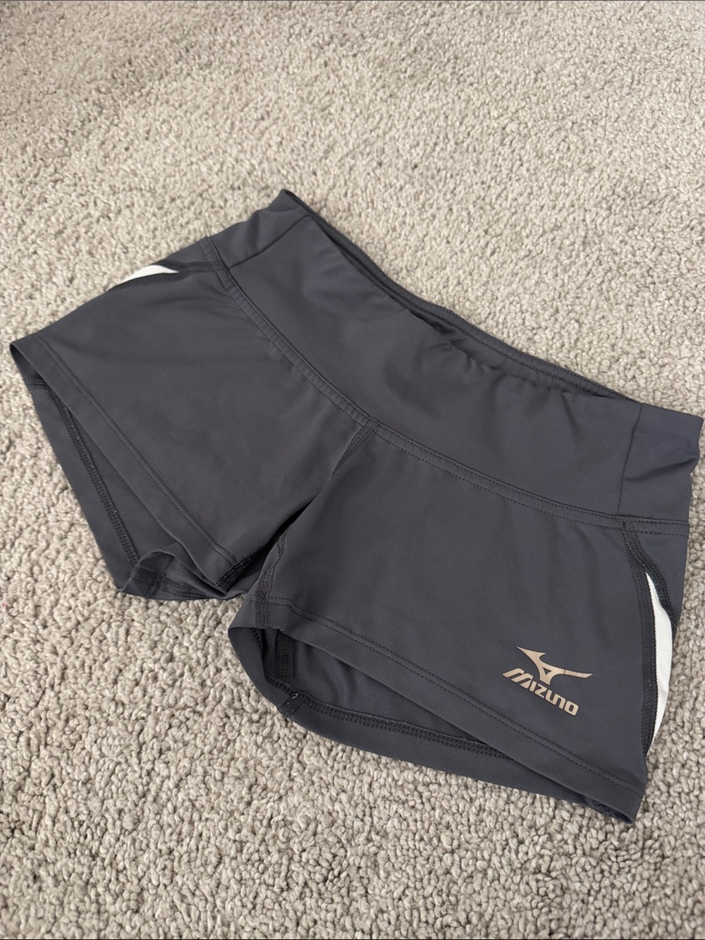 Mizuno Women's Charcoal Athletic Shorts with White Accents